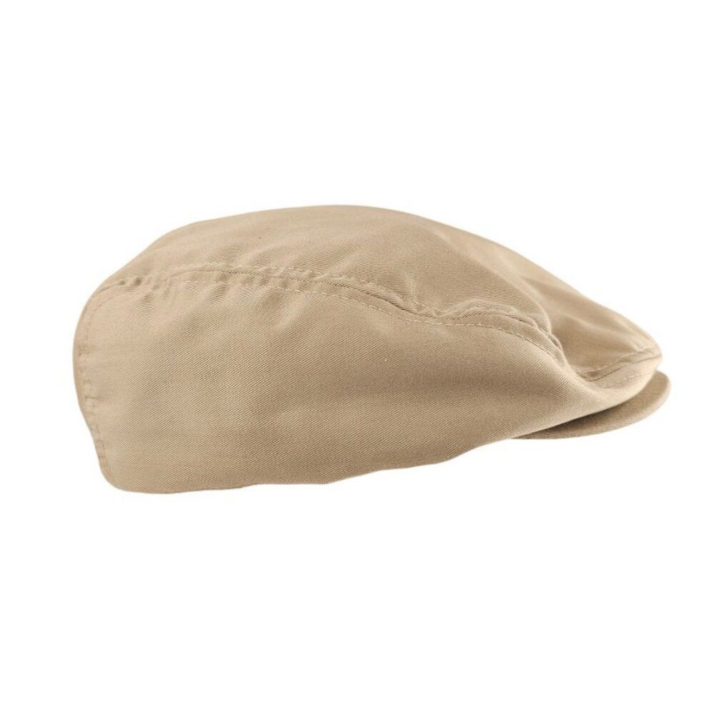 Vintage Flat Cap Mens One Size Beige 90s Ivy Hat Plaid Lining